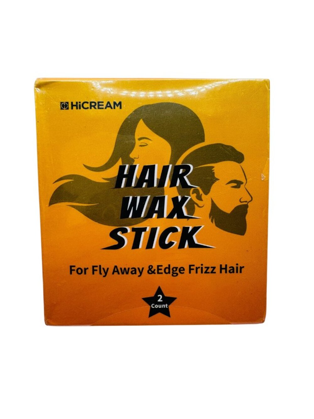 HiCream Hair Wax Stick For Flyaways & Frizz Control Natural Shine 2 Count 75g
